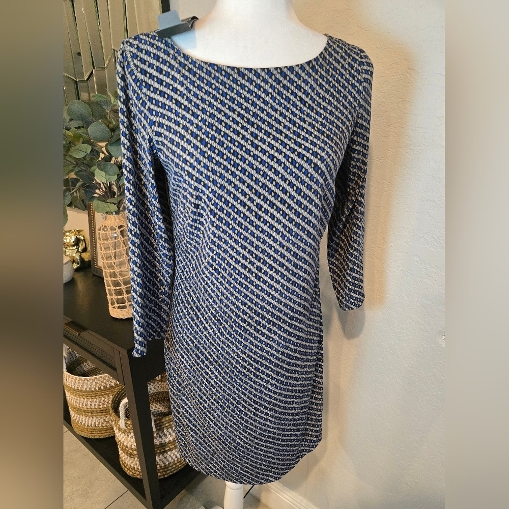 Armani Exchange Women's Geometric Print Sheath Mini Dress 3/4 Sleeves 2